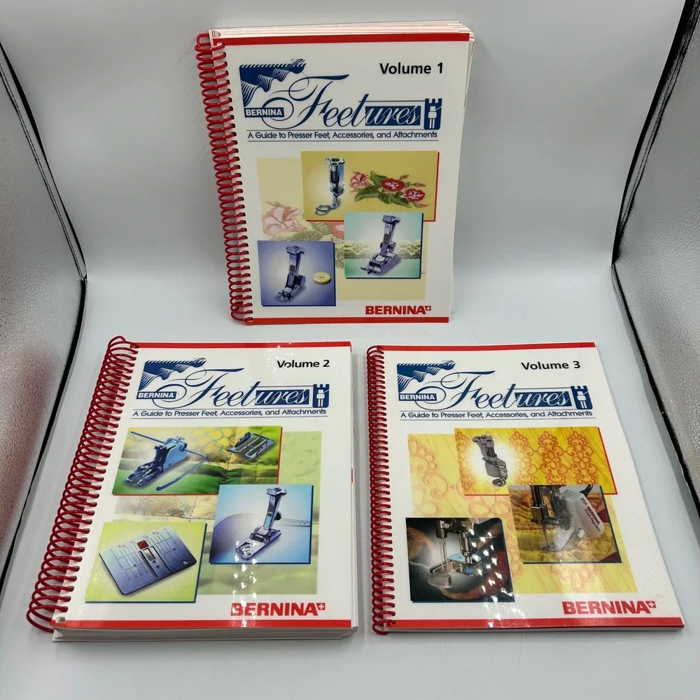 Bernina Feetures Guide Books Volumes 1 2 3 Spiral Bound Presser Feet Manuals Set